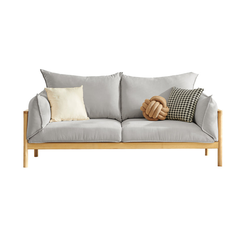 Stationary Cotton 2-seater Living Room Square Arm Cushions Sofa