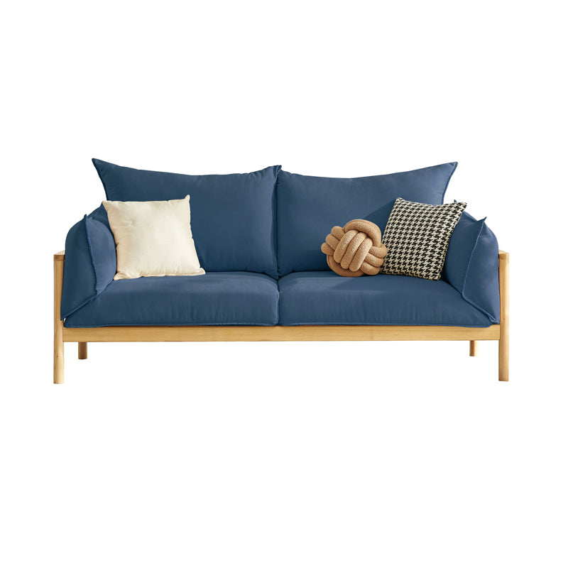 Stationary Cotton 2-seater Living Room Square Arm Cushions Sofa