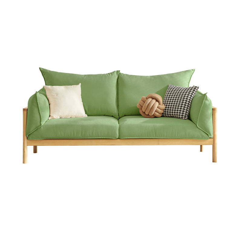 Stationary Cotton 2-seater Living Room Square Arm Cushions Sofa