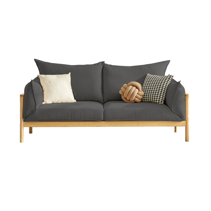 Stationary Cotton 2-seater Living Room Square Arm Cushions Sofa