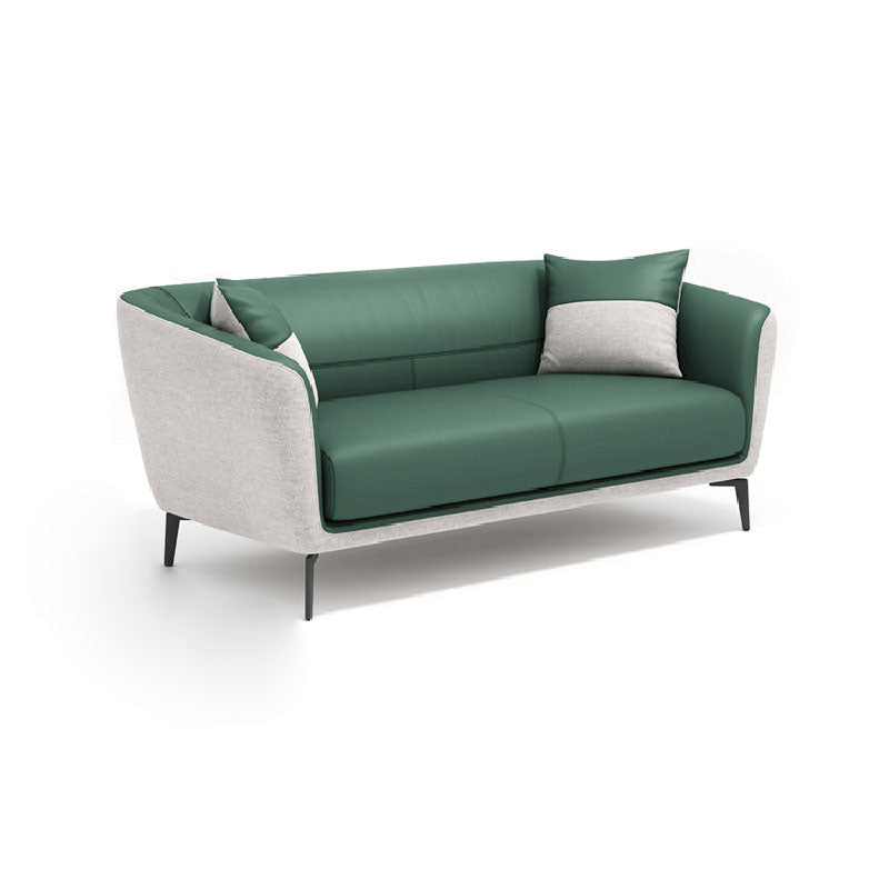 Faux Leather Tight Back Sofa Couch Standard Flared Arm Sofa Couch