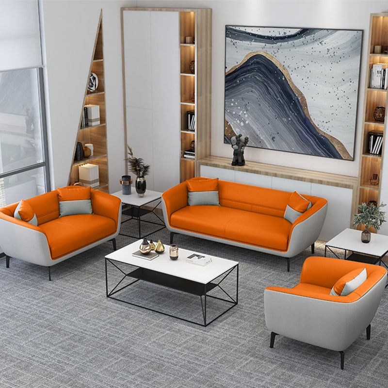 Faux Leather Tight Back Sofa Couch Standard Flared Arm Sofa Couch