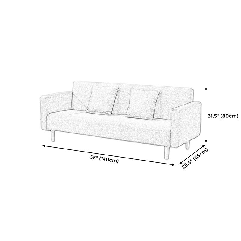 Cotton Blend Loose Back Square Arm Slipcovered Convertible Sofa Bed