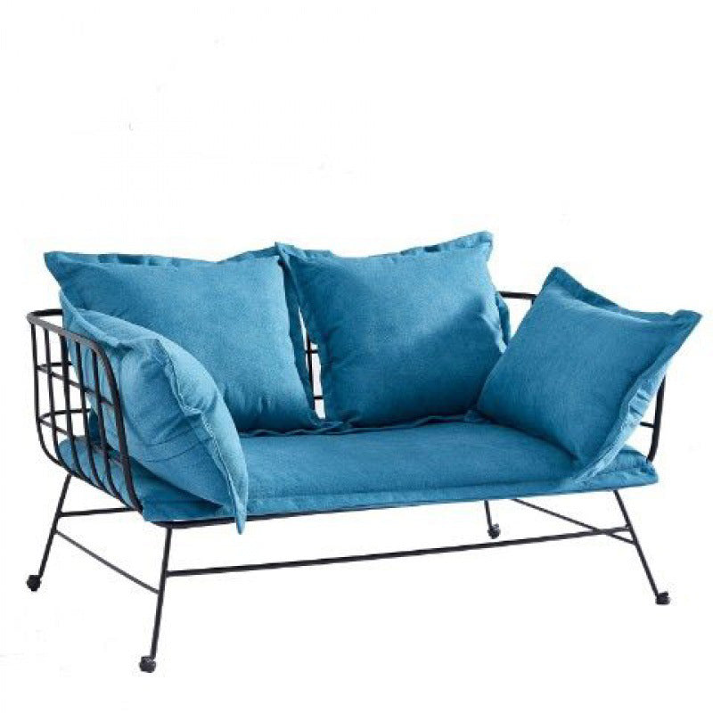 Golden Frame Velvet Loveseat with Pillow Top Arm for Apartment