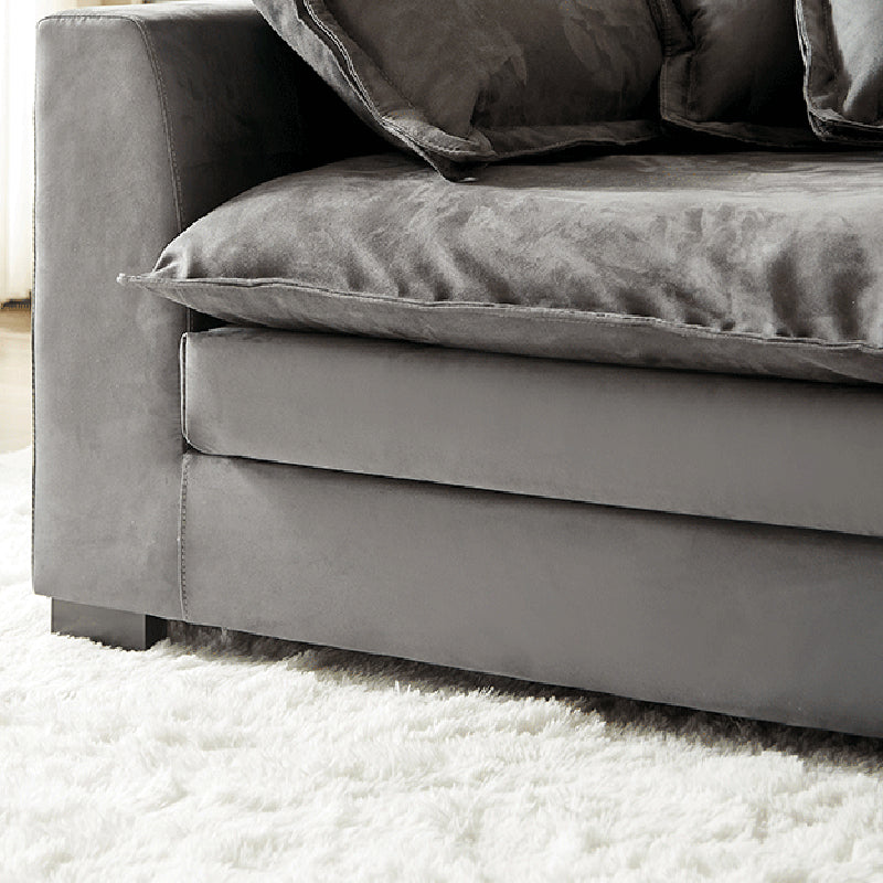 Slipcovered Stationary Living Room Pillow Top Arm Standard Gray Sofa