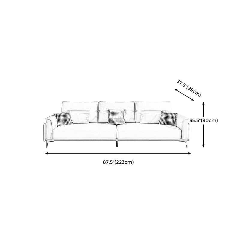 Stain Resistant Slipcovered Faux Leather Flared Arm White Seating