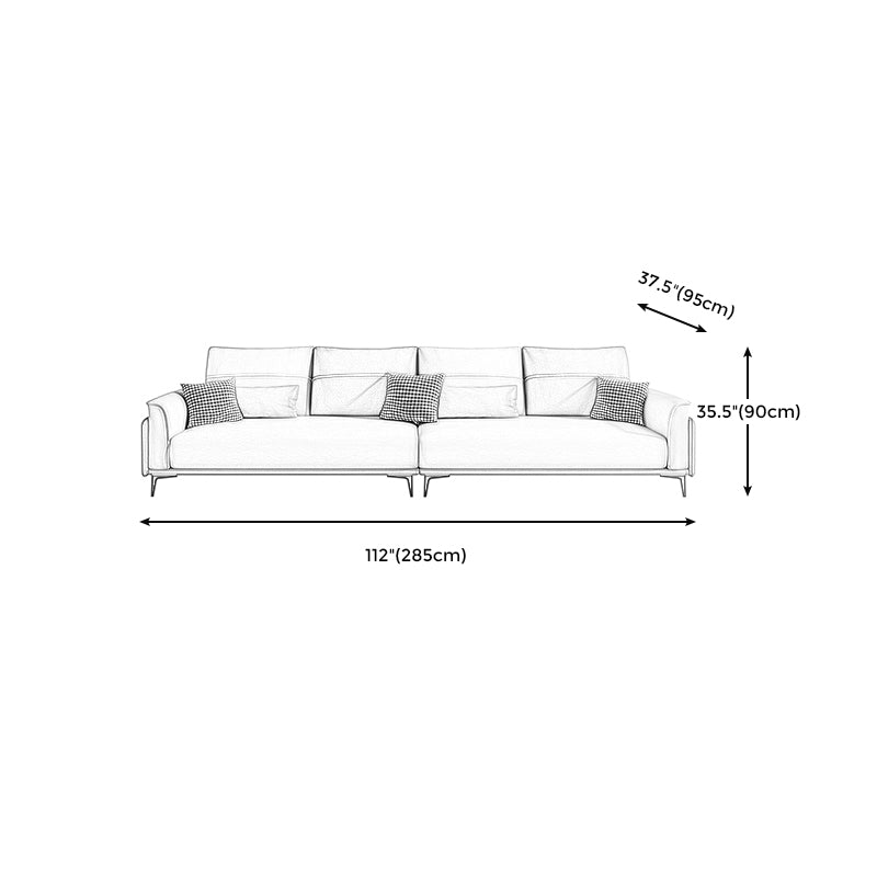 Stain Resistant Slipcovered Faux Leather Flared Arm White Seating
