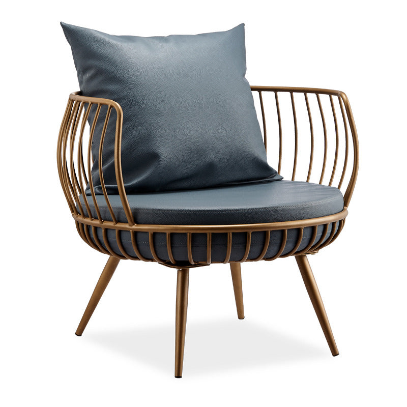 Scandinavian Golden Frame Sofa with Pillow Back Cushion for Living Room