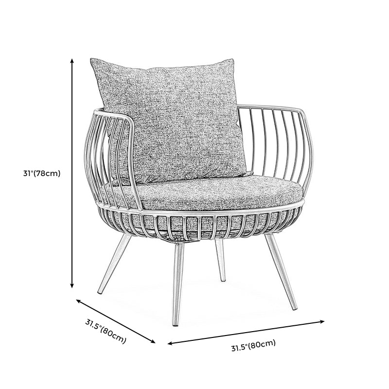 Scandinavian Golden Frame Sofa with Pillow Back Cushion for Living Room