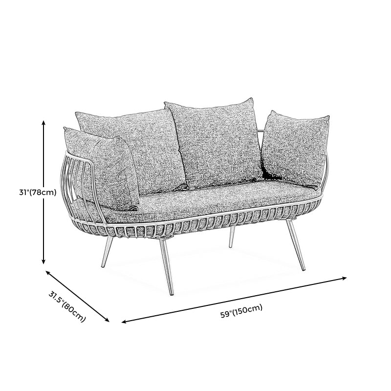 Scandinavian Golden Frame Sofa with Pillow Back Cushion for Living Room