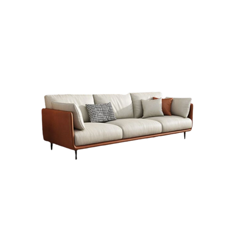 Mid-Century Modern Faux Leather Sofa 34.6"H Scratch-Resistant Couch