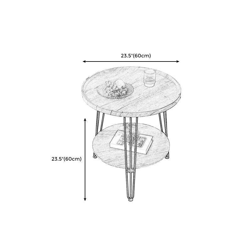 3 Legs Base Design Black Base Plate Countertop Walnut/wood Round Side Table