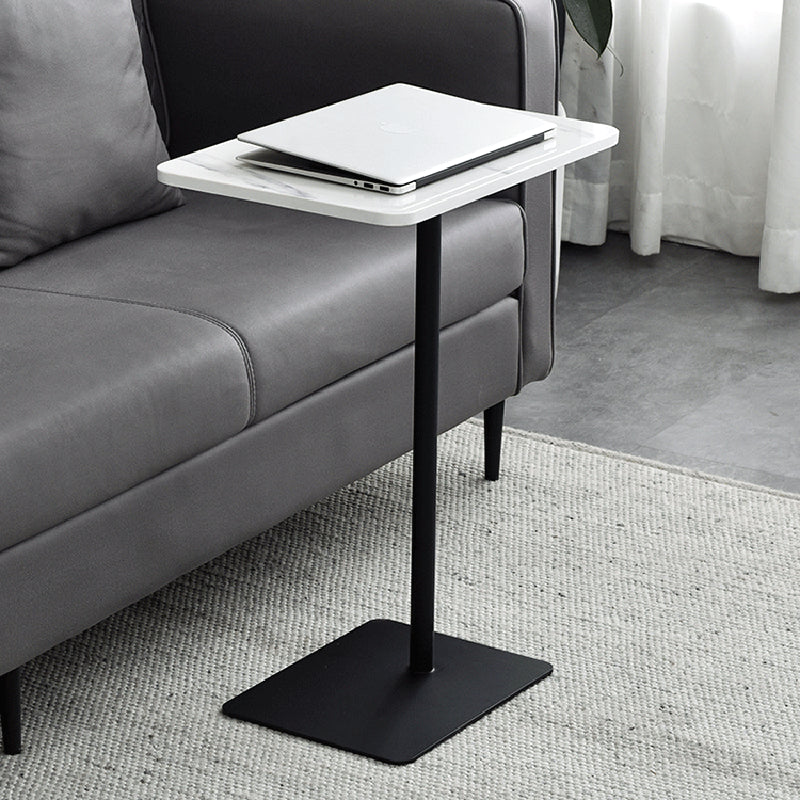 Modern Sintered Stone Top End Table 11" Wide Pedestal End Table
