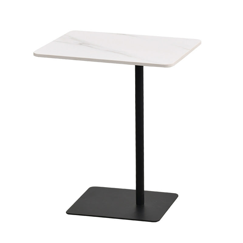 Modern Sintered Stone Top End Table 11" Wide Pedestal End Table