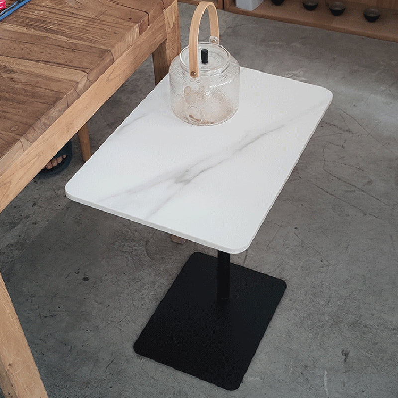 Modern Sintered Stone Top End Table 11" Wide Pedestal End Table