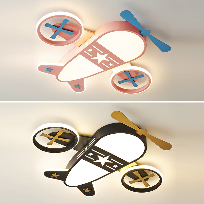 Modern Cartoon Style Iron Ceiling Light Plane Shape LED Ceiling Lamp for Children Room