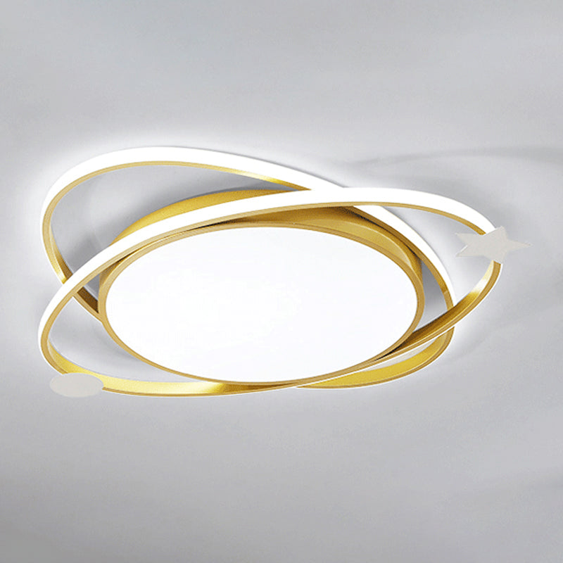 Modern Cartoon Style Metal Ceiling Light Circle Shape LED Ceiling Lamp for Children Room