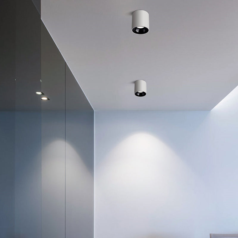 LED Flush Mount Modern Metal Geometric Shape Ceiling Light with Aluminum Shade