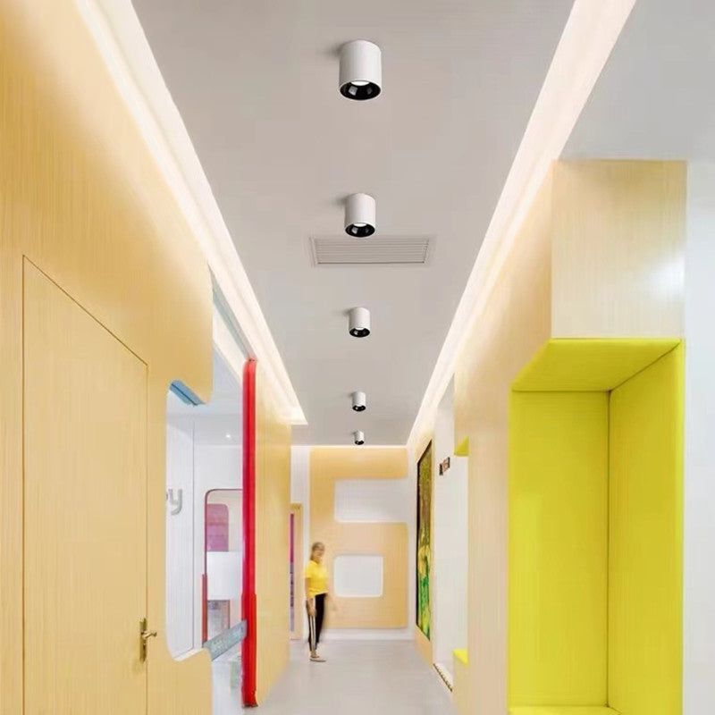 LED Flush Mount Modern Metal Geometric Shape Ceiling Light with Aluminum Shade