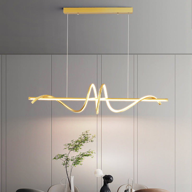 LED Island Lighting Fixture Modern Metal Island Chandelier Light