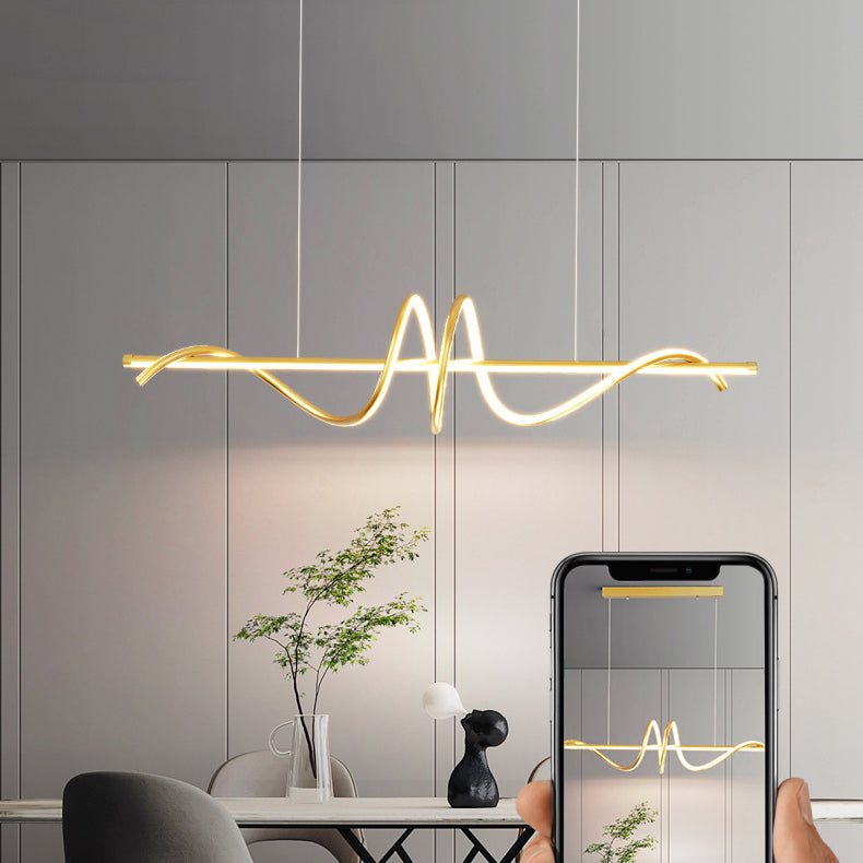 LED Island Lighting Fixture Modern Metal Island Chandelier Light