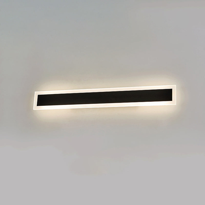 Linear Shape Metal Wall Light Modern Style 1 Light Wall Lighting Fixtures in Black