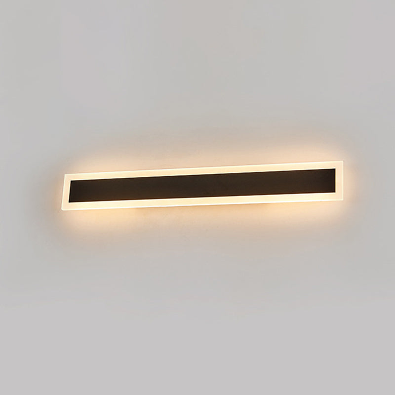 Linear Shape Metal Wall Light Modern Style 1 Light Wall Lighting Fixtures in Black