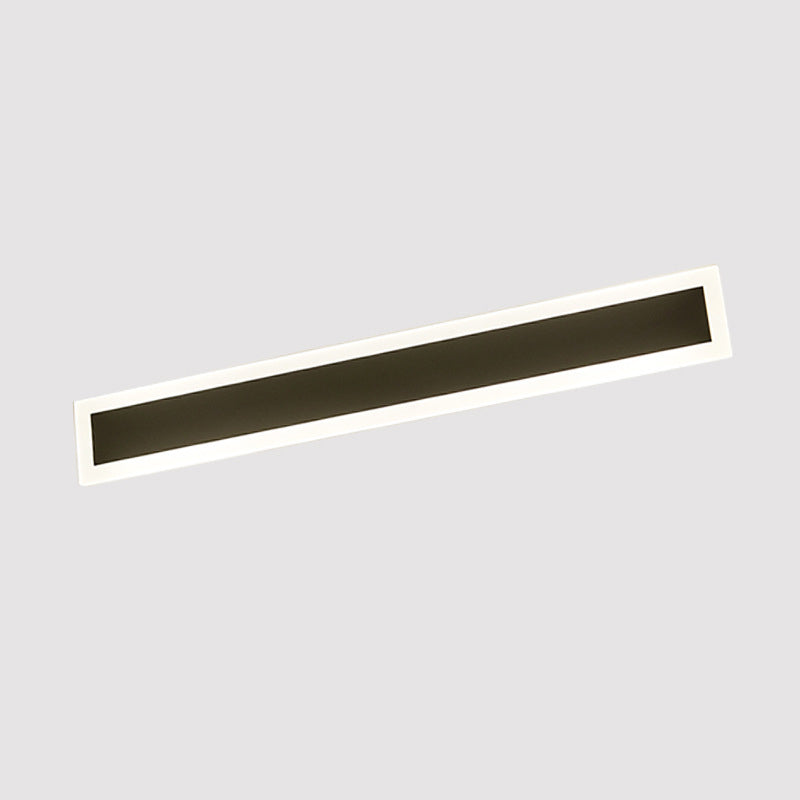 Linear Shape Metal Wall Light Modern Style 1 Light Wall Lighting Fixtures in Black