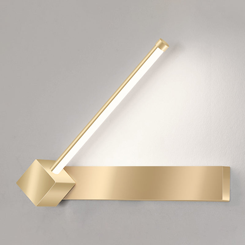 Modern Metal Wall Sconce Linear Shape Wall Light with Silicone Shade in Gold for Bedroom