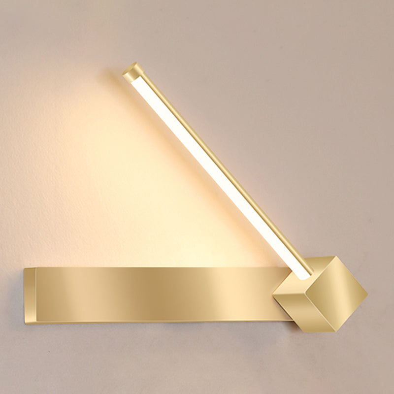 Modern Metal Wall Sconce Linear Shape Wall Light with Silicone Shade in Gold for Bedroom