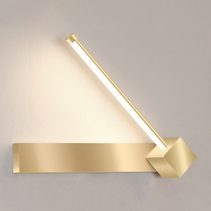 Modern Metal Wall Sconce Linear Shape Wall Light with Silicone Shade in Gold for Bedroom