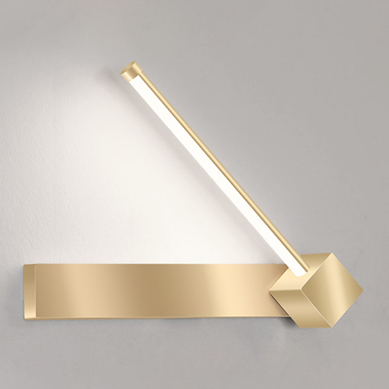 Modern Metal Wall Sconce Linear Shape Wall Light with Silicone Shade in Gold for Bedroom