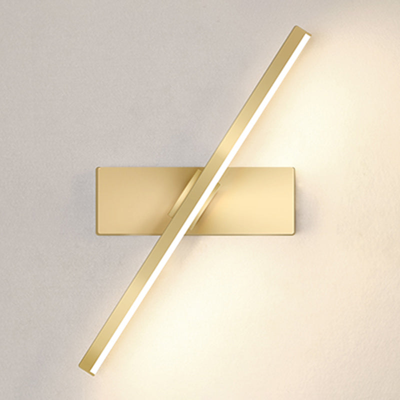 Modern Metal Wall Sconce Linear Shape Wall Light with Silicone Shade in Gold for Bedroom
