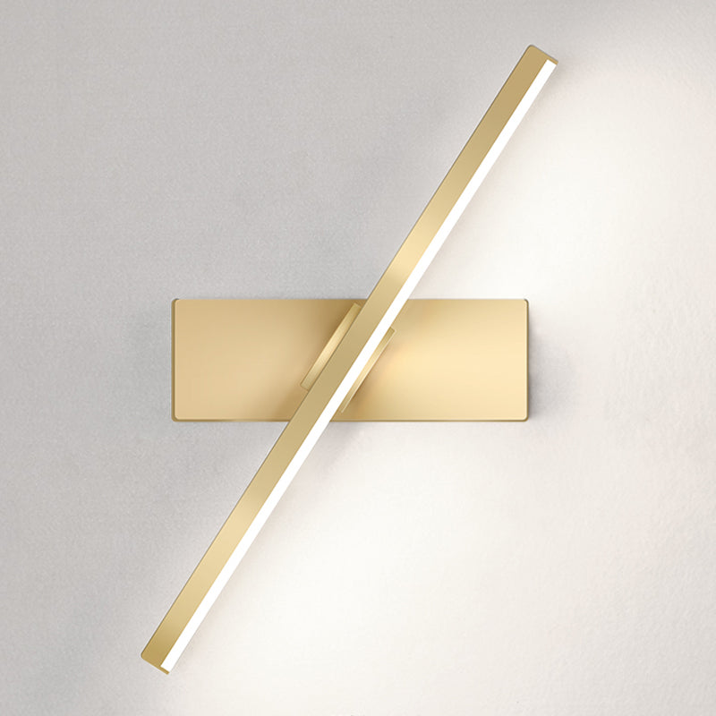 Modern Metal Wall Sconce Linear Shape Wall Light with Silicone Shade in Gold for Bedroom
