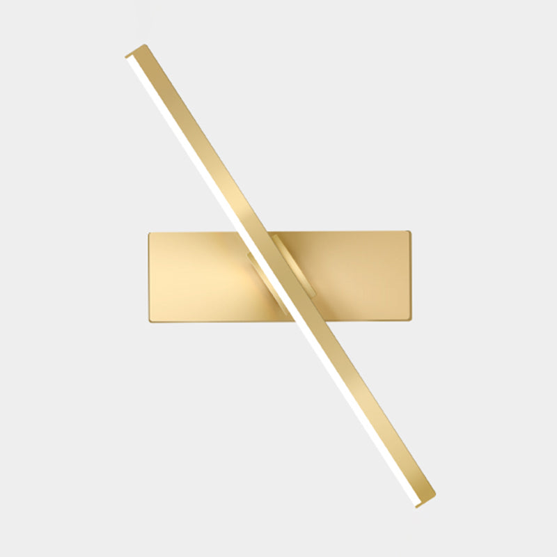 Modern Metal Wall Sconce Linear Shape Wall Light with Silicone Shade in Gold for Bedroom