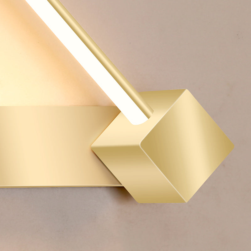 Modern Metal Wall Sconce Linear Shape Wall Light with Silicone Shade in Gold for Bedroom