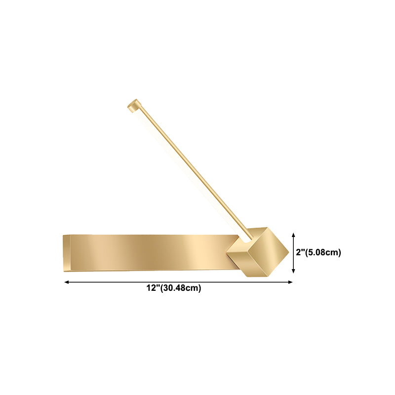 Modern Metal Wall Sconce Linear Shape Wall Light with Silicone Shade in Gold for Bedroom