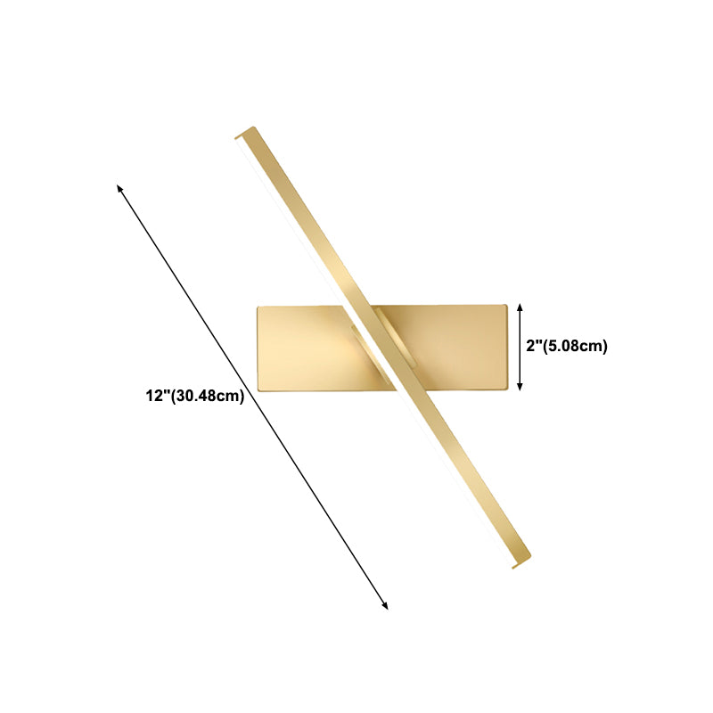 Modern Metal Wall Sconce Linear Shape Wall Light with Silicone Shade in Gold for Bedroom