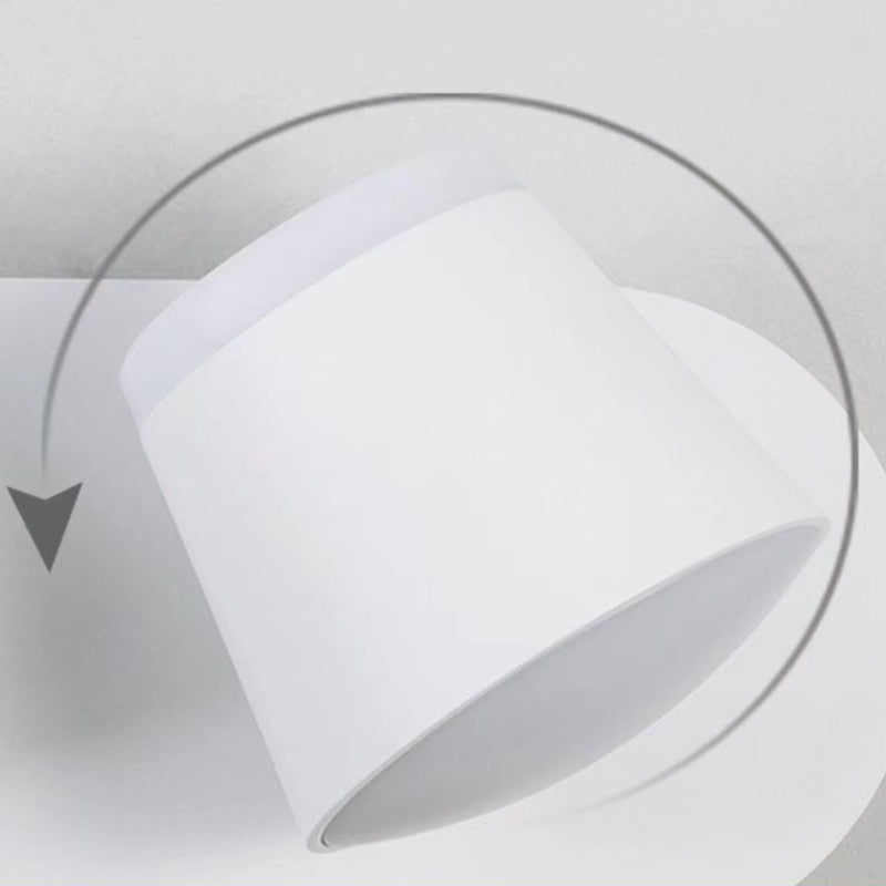 Modern Metal Wall Sconce LED Wall Light with Aluminum Shade in Black and White for Bedroom