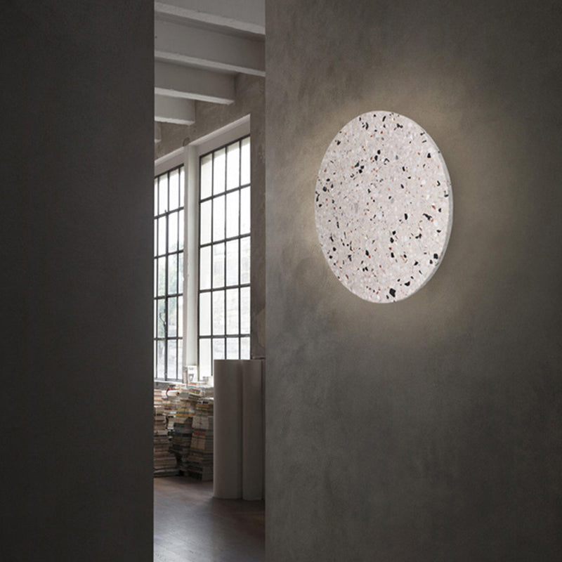 Modernist Sconce Lighting Circular Stone Wall Lamp for Hallway