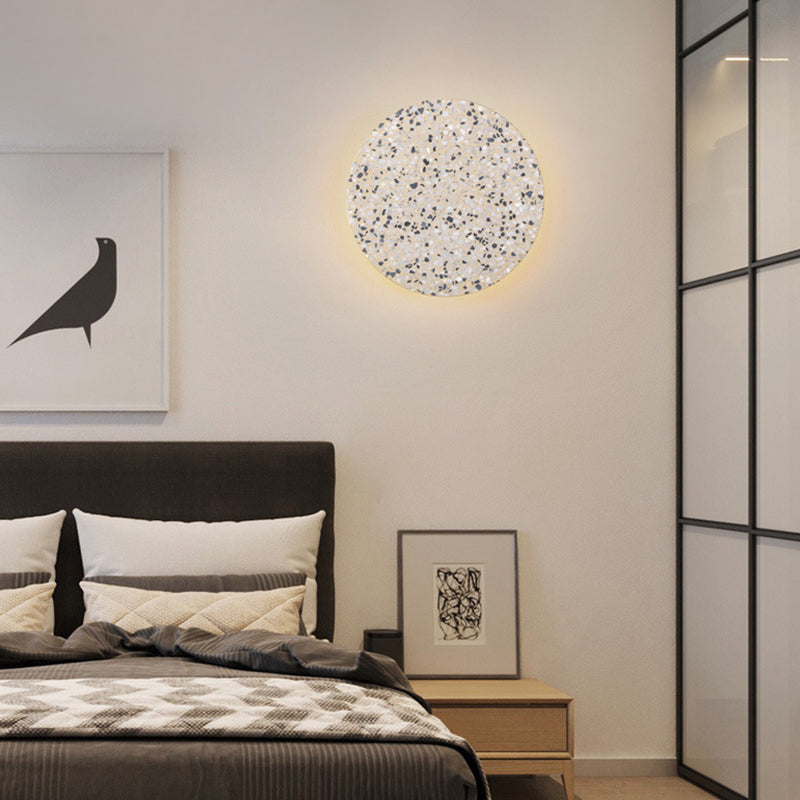 Modernist Sconce Lighting Circular Stone Wall Lamp for Hallway