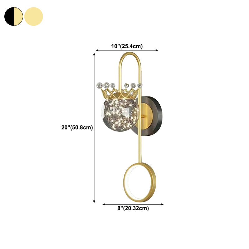 Light Luxury Style Aluminum Wall Light Glass Shade LED Wall Lamp for Bedroom