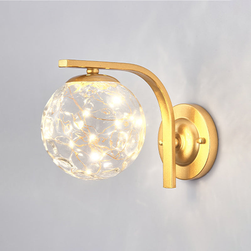Modern Style Spherical Shape Wall Sconce Glass 1 Light Sconces for  Dining Room