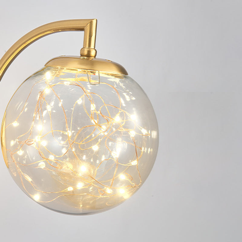 Modern Style Spherical Shape Wall Sconce Glass 1 Light Sconces for  Dining Room