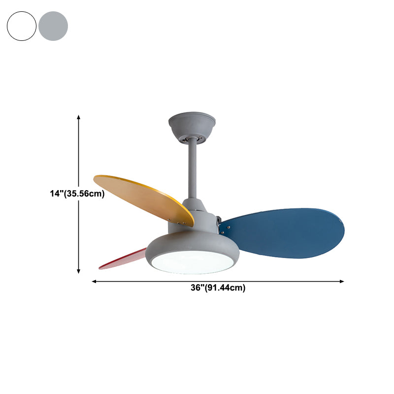 Nordic Style Ceiling Fan Lamp 6th Gears Adjustment Ceiling Fan Light for Children Room