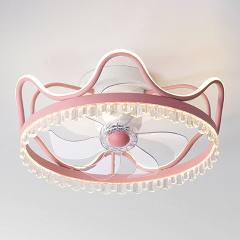 Nordic Style Ceiling Fan Lamp 3th Gears Adjustment Ceiling Fan Light for Children Room