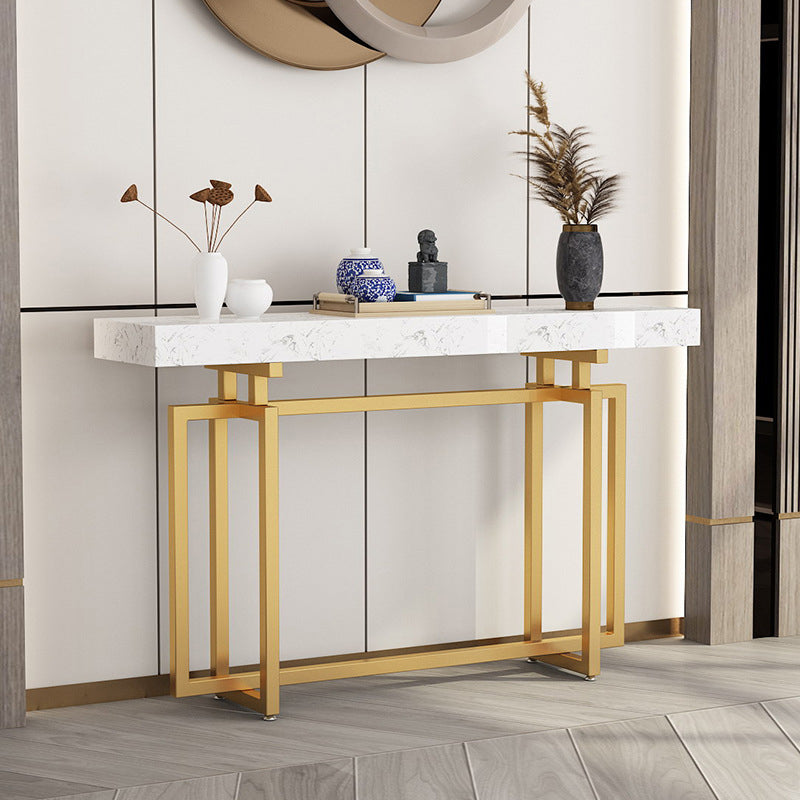 31.5" High Sofa Console Table with Marble Top Console for Hall