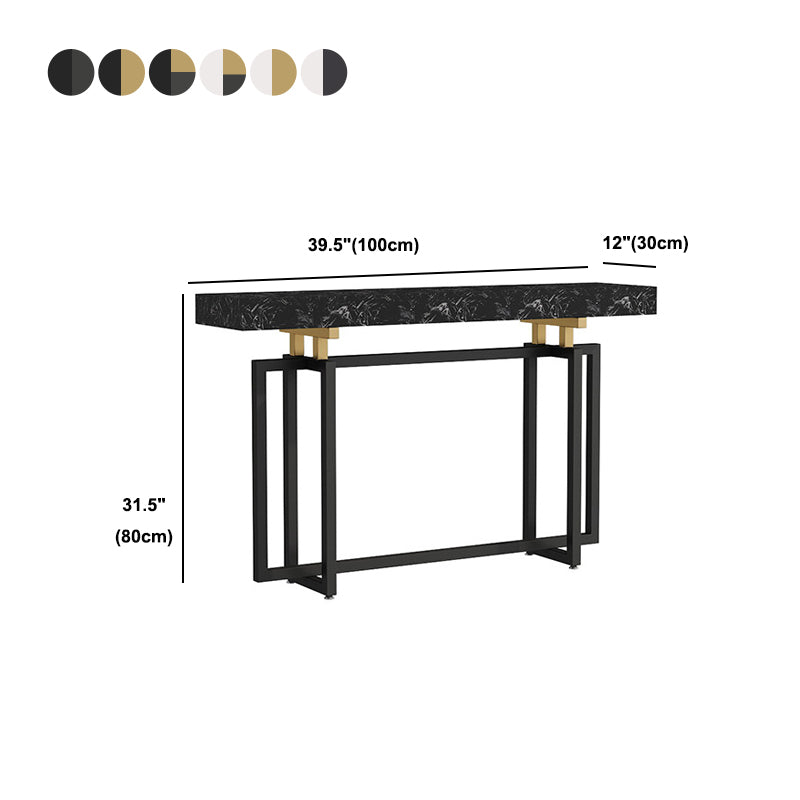 31.5" High Sofa Console Table with Marble Top Console for Hall