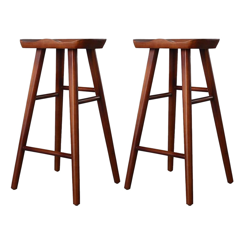 Modern Solid Wood Seat Barstool Coffee Shop Bar Stool with Pedal