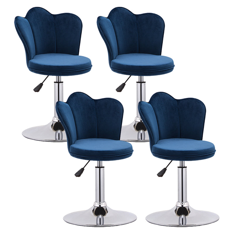 Modern Upholstered Swivel Stool Footrest Low Back Counter Chair with Metal Base